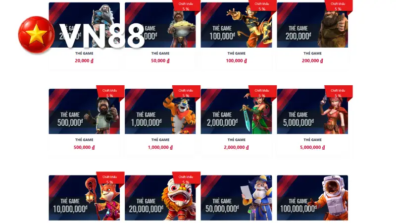 Mua Thẻ Game VN88 Bằng Việt Nam Đồng