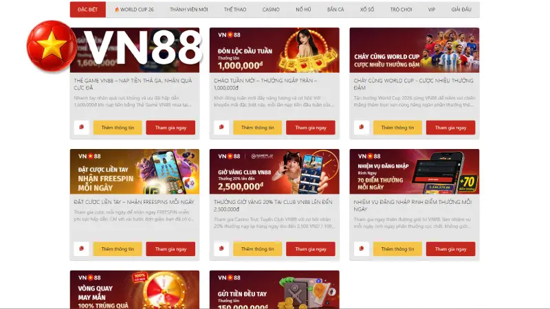 Tổng Hợp Khuyến Mãi VN88 Dành Cho Thành Viên